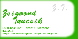 zsigmond tancsik business card